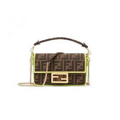 FENDI BAGUETTE MINI FABRIC BROWN 8BS017A6V5F17U3 (18*11*7cm)